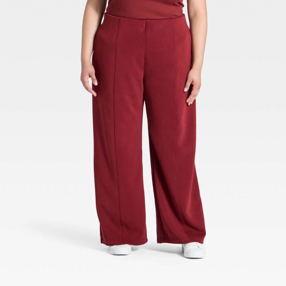Women's High-Rise Sandwash Pull-On Pants - A New Day Maroon S